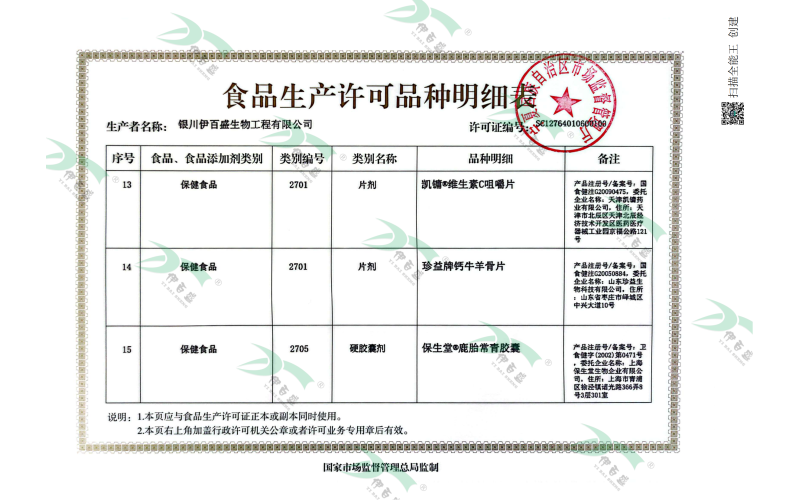 保健食品&片劑&硬膠囊明細(xì)頁(yè)